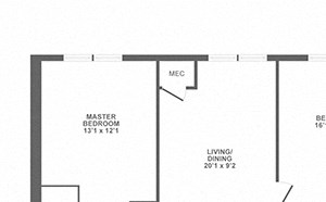 large two bedroom, loft